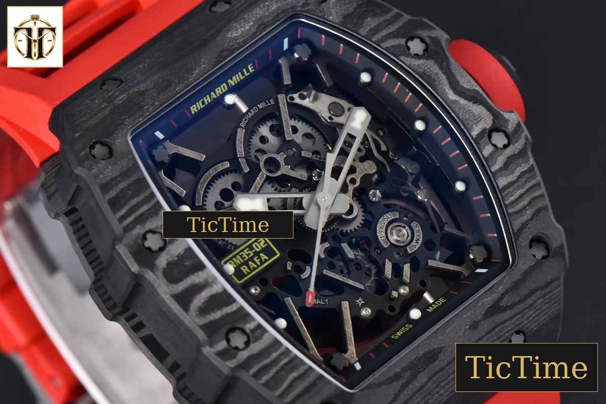 NTPT RM035-02 42mm ZF Skeleton Dial Red Rubber Strap NH05A — foto 14