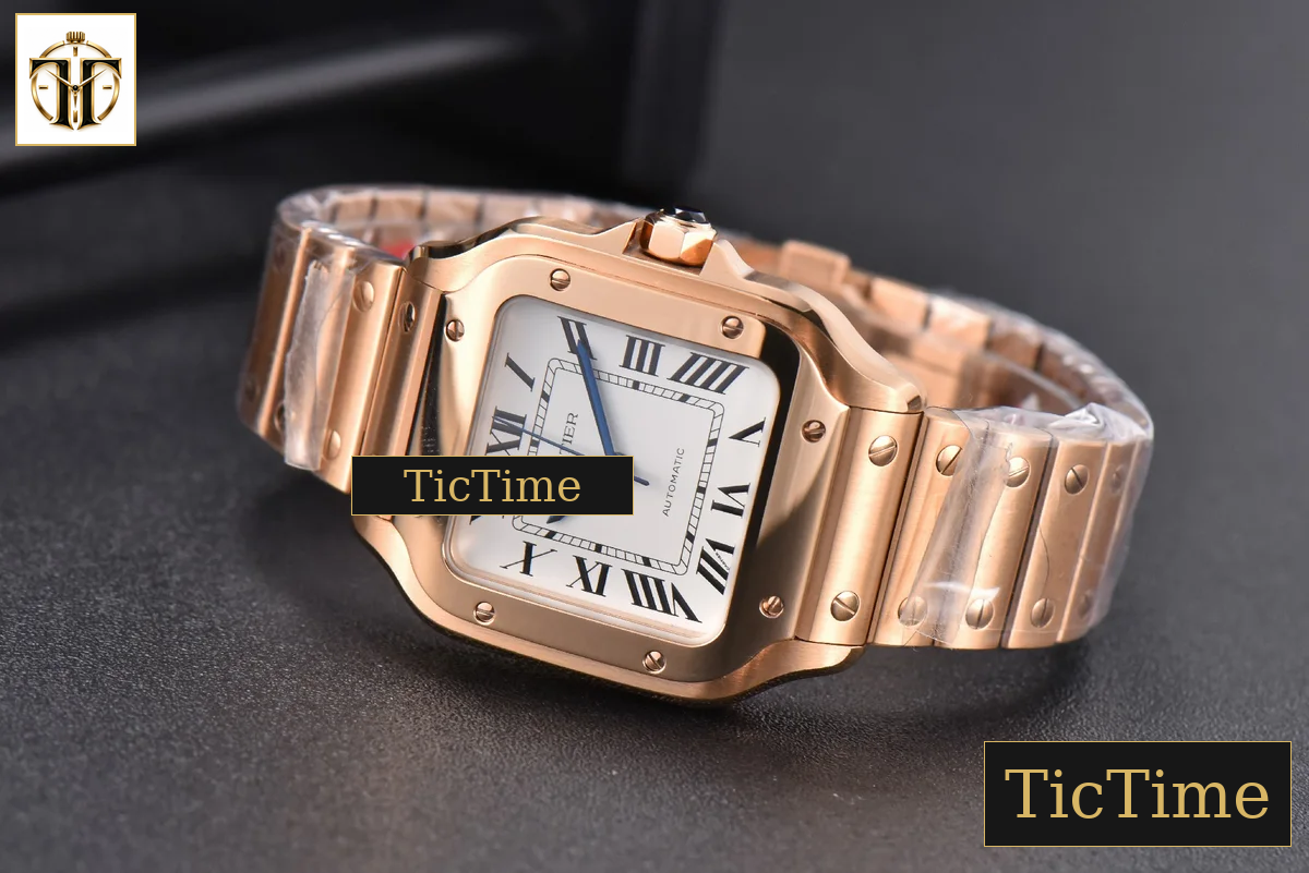 Santos de Cartier Medium 35mm BVF RG White Dial RG Bracelet Miyota 9039 — foto 13