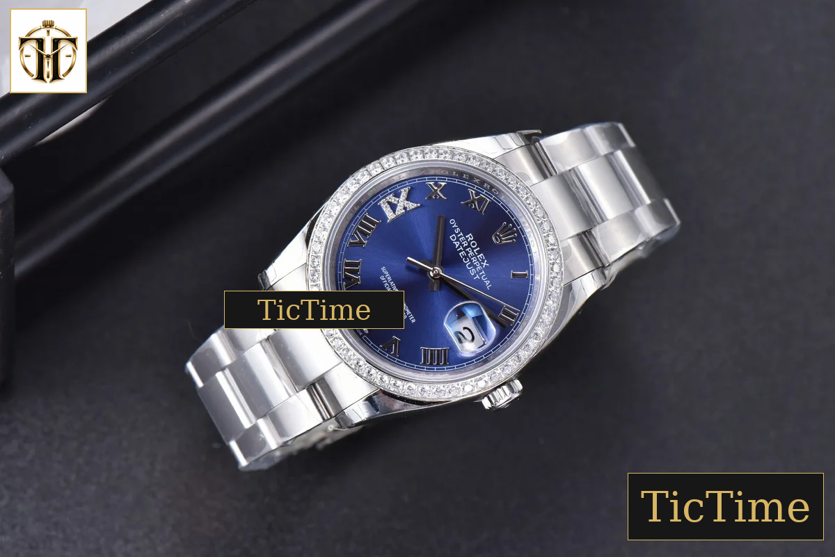 DateJust 36mm EWF SS Blue Dial Diamond Roma Marker Diamond Bezel Oyster Bracelet A3235 — foto 4