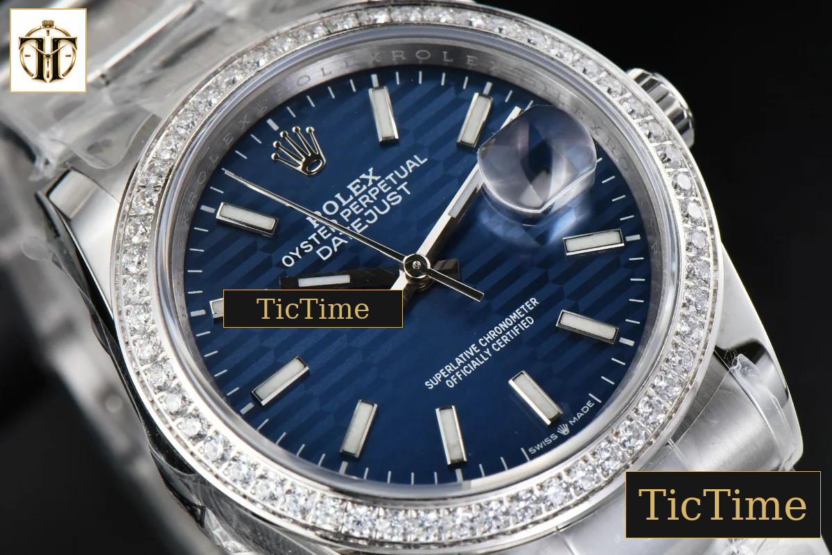 DateJust 36mm BPF Diamond Blue Motif Dial Oyster Bracelet A2824 — foto 12