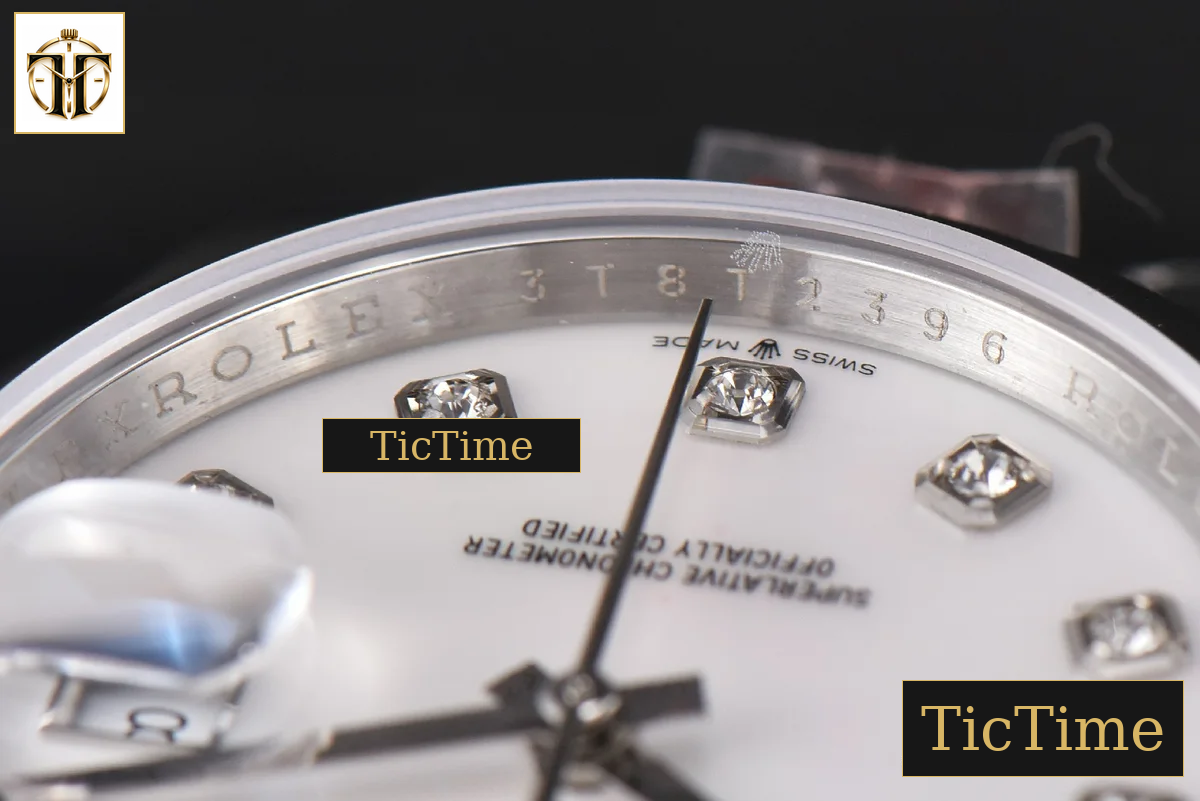 DateJust 36mm GMF SS Smooth Bezel White Dial Diamond Marker Jubilee Bracelet VR3235 — foto 11