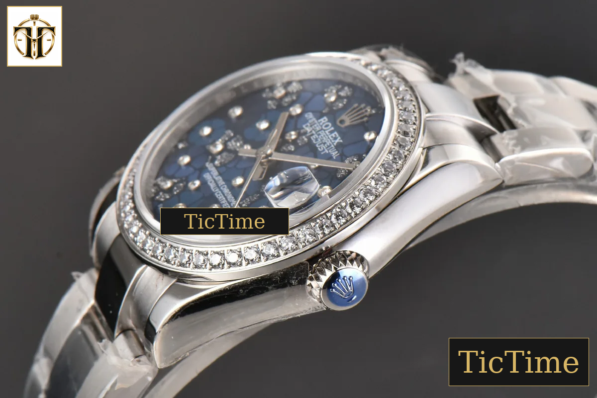 DateJust Ladies 904L 31mm WF Diamond Blue Flowers Dial Diamond Marker Oyster Bracelet A2671 — foto 11