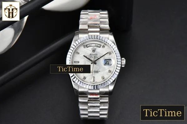 Foto frontal — Daydate 36mm GMF SS Meteorite Dial Diamond Marker SS Bracelet A3235