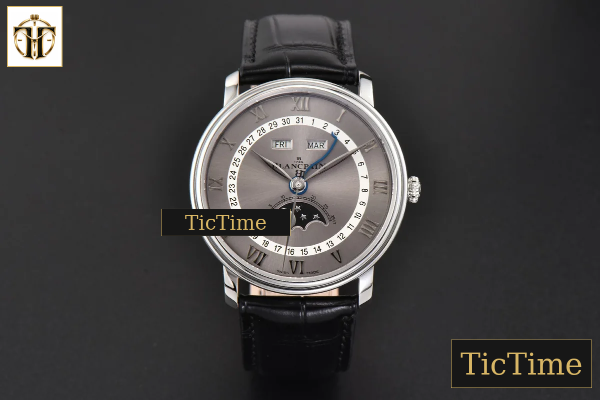 Villeret Complicated Function 6654 40mm OMF Silver Dial Black Leather Strap V3 A6654 — foto 3