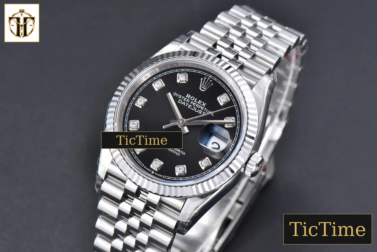 DateJust 904L 126234 36mm VSF Black Dial Diamond Marker Jubilee Bracelet VS3235 — foto 5