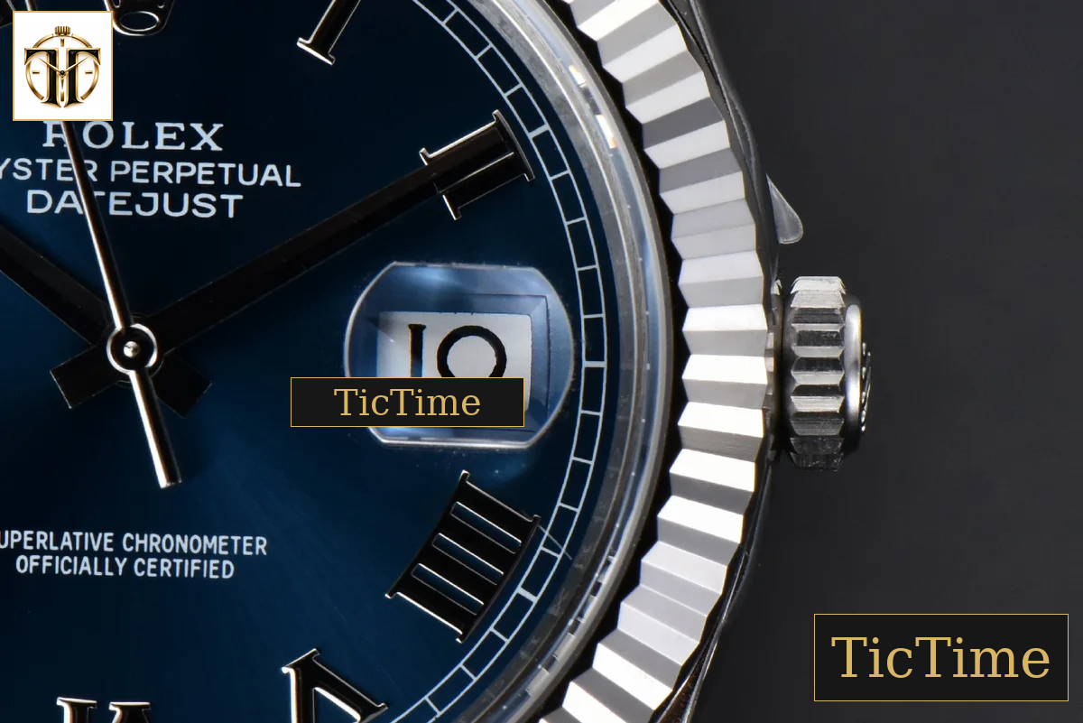 DateJust 904L Fluted Bezel 126334 41mm ARF Blue Dial Roma Marker Jubilee Bracelet 2824 — foto 9