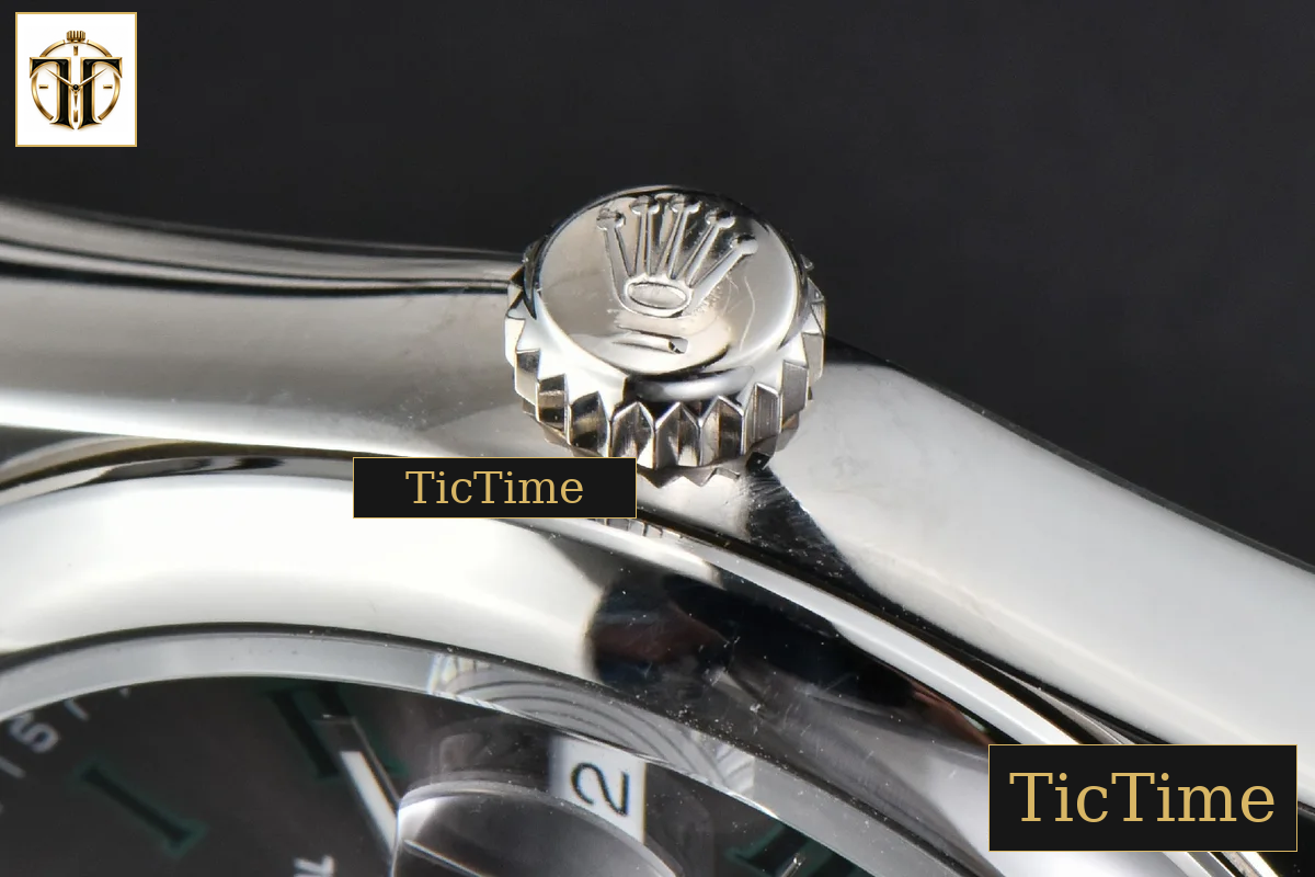 DateJust Smooth Bezel Wimbledon 36mm BPF Gray Dial Green Roma Marker Jubilee Bracelet A2824 — foto 17