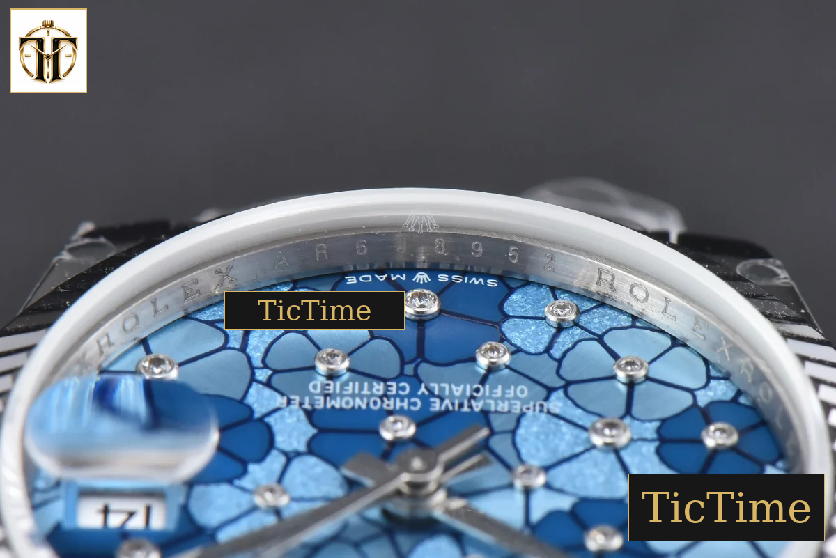 DateJust 904L Fluted Bezel 31mm GMF Blue Flowers Dial Oyster Bracelet A2824 — foto 15