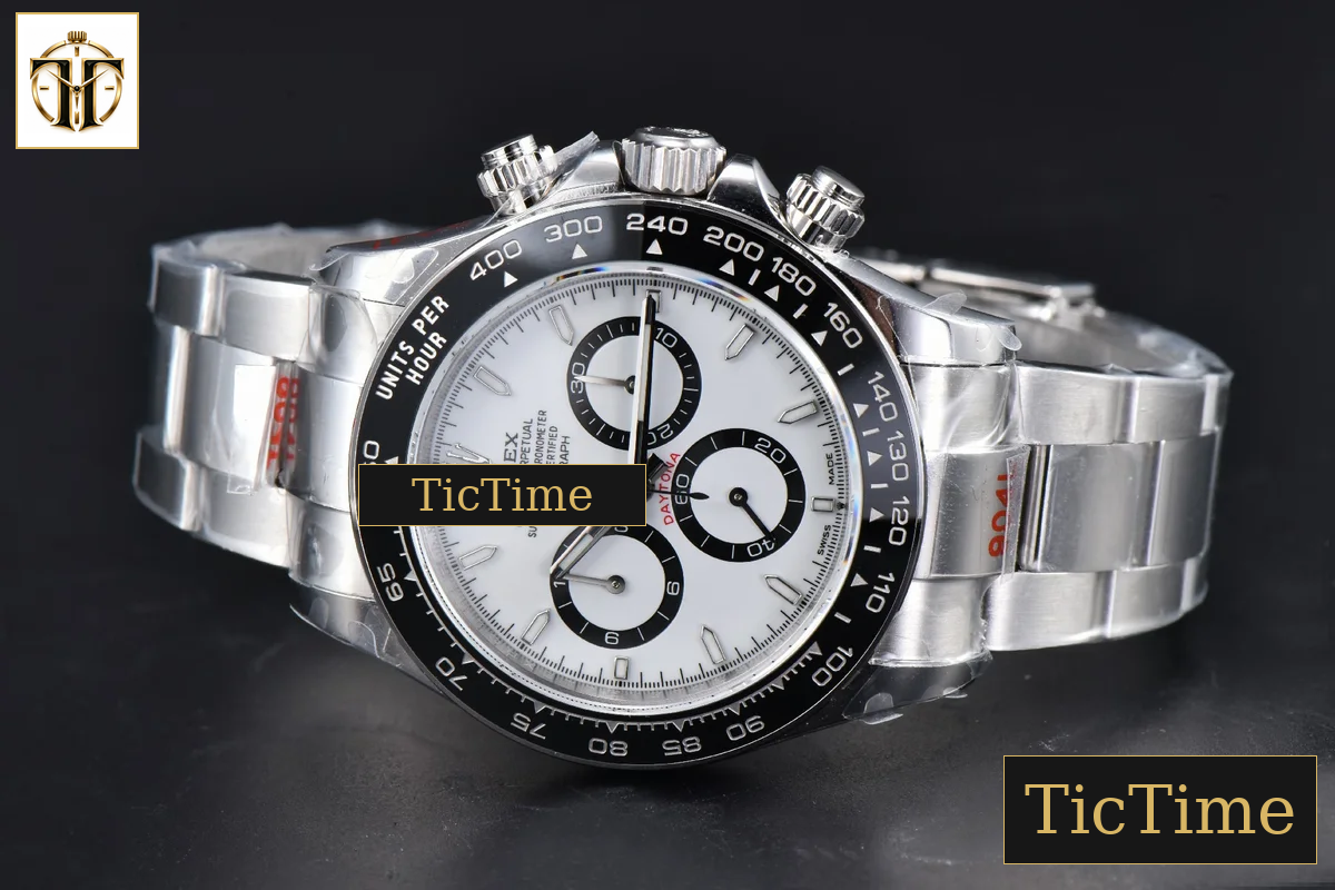 Daytona 904L 126500 40mm BPF SS Panda White Dial SS Bracelet SH4131 — foto 16