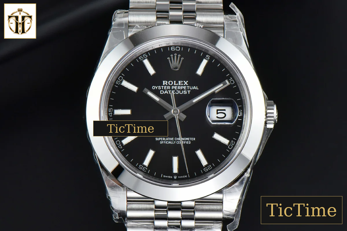 DateJust Smooth Bezel 126300 41mm VSF Black Dial Jubilee Bracelet VS3235 — foto 2