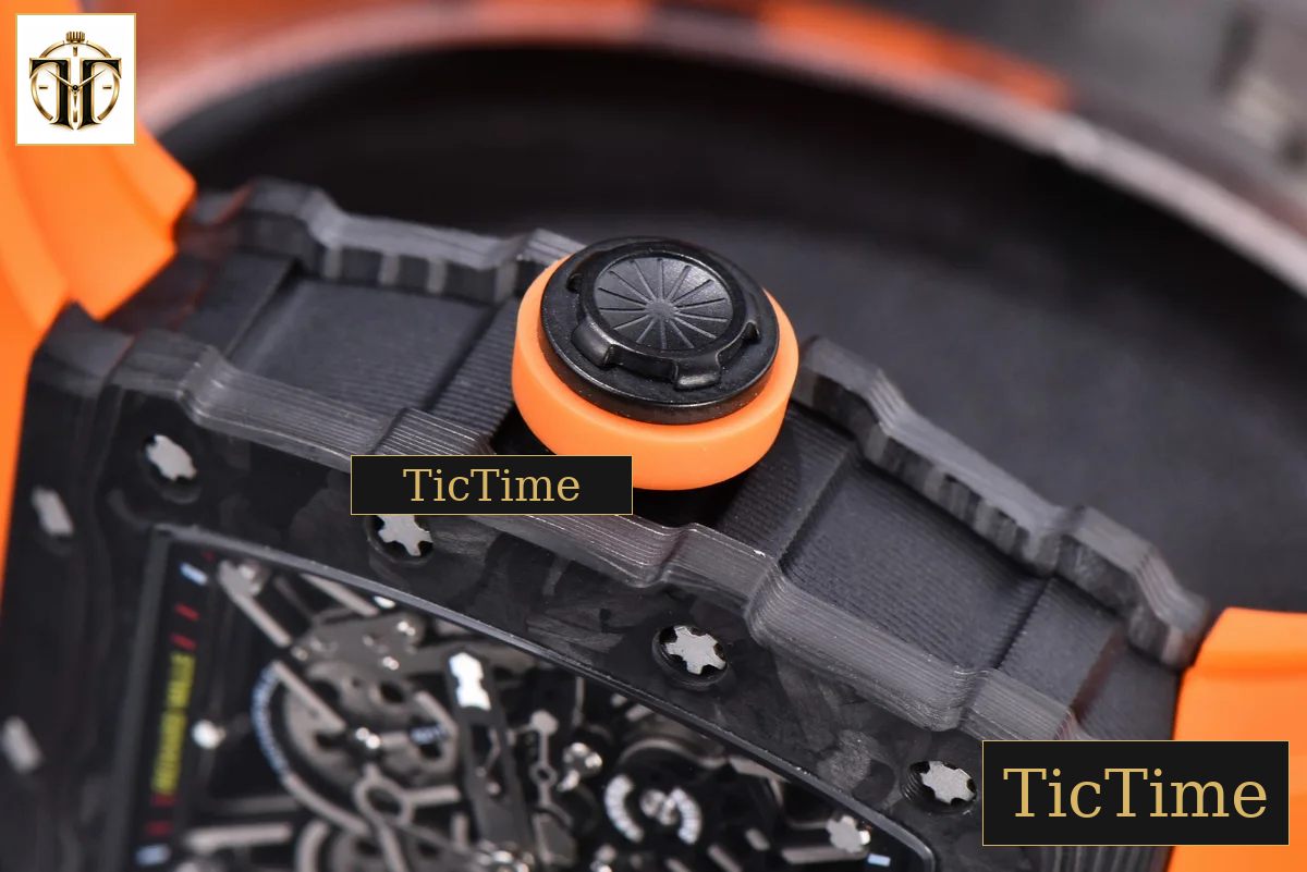 RM035-02 KVF Skeleton Dial Orange Orange Rubber Strap V3 Miyota8215 — foto 14