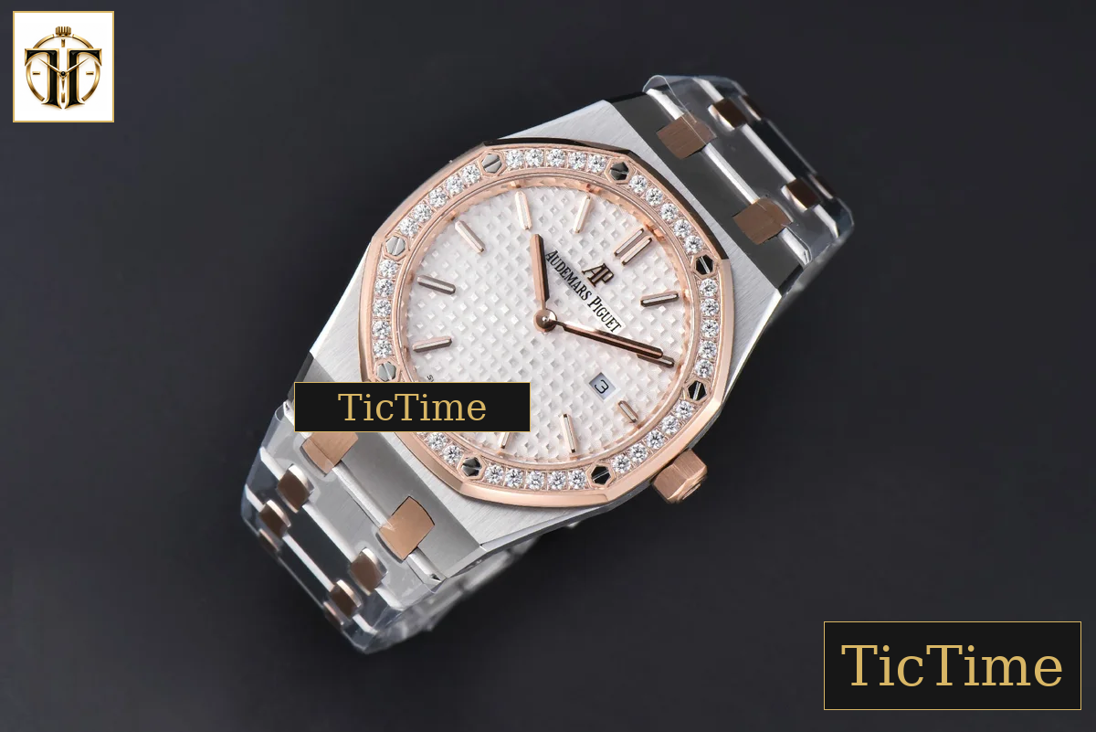 Royal Oak Ladies 67651SR 33mm ZF RG/SS Diamond White Dial RG/SS Bracelet Quartz — foto 4