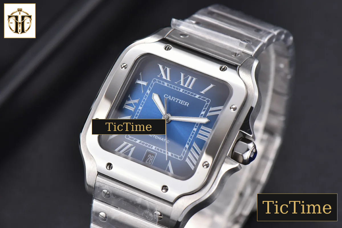 Santos de Cartier XL 40mm BVF Blue Dial SS Bracelet Miyota 9019 — foto 6