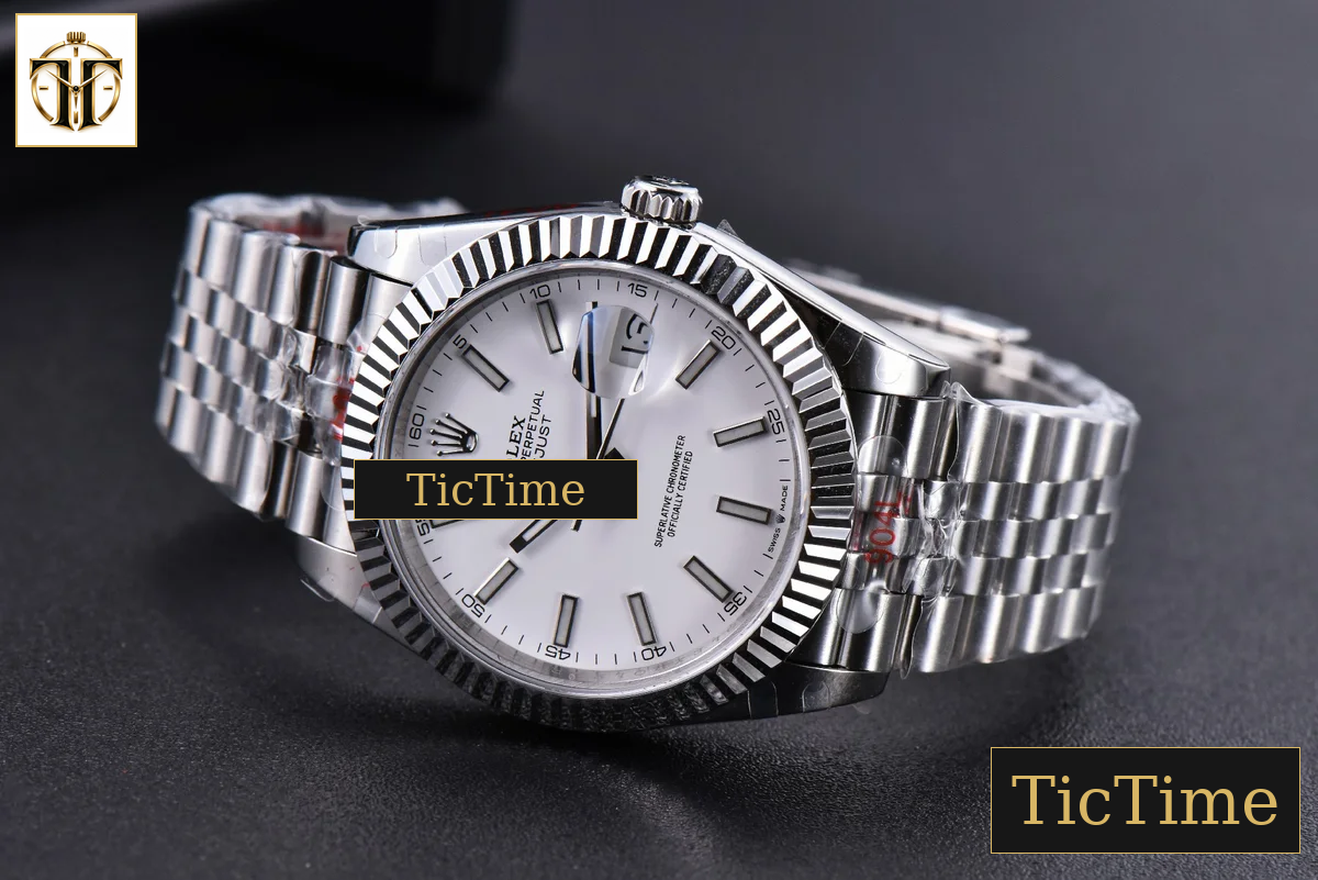 Datejust 41mm GMF SS White Dial Lume Marker Fluted Bezel Jubille Bracelet VR3235 — foto 16