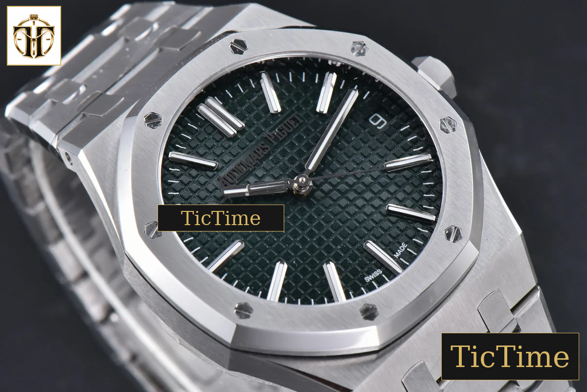Royal Oak “50th Anniversary” 15510 41mm APSF SS Green Dial SS Bracelet V2 Free Sprung SA4302 — foto 12
