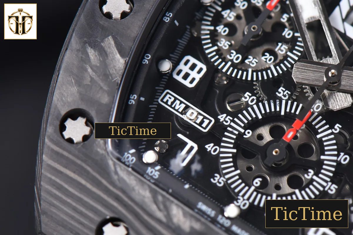 NTPT Chrono RM011 KVF Black Skeleton Dial Black Crown black Rubber Strap V2 A7750 — foto 9