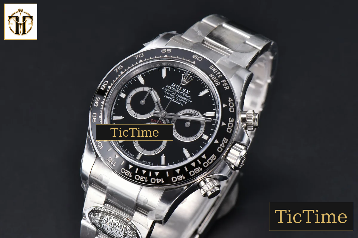 Daytona 904L 126500 40mm Clean Factory Black Dial Black Bezel SS Bracelet DD4131 — foto 5