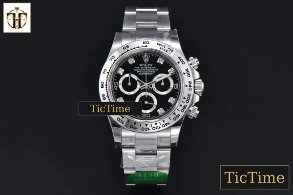 Foto frontal — Daytona 116509 APSF SS Black Dial Diamond Marker SS Bracelet SH4130