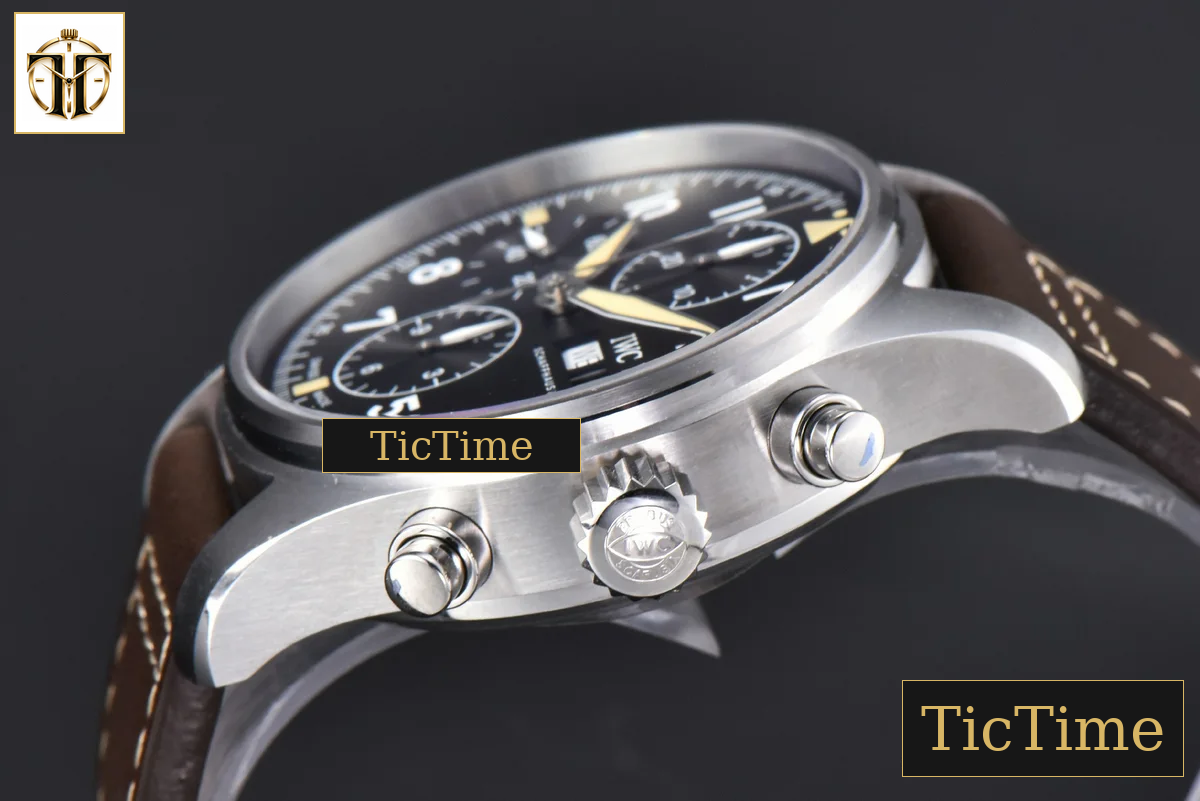 Pilot Chrono IW387903 41mm ZF Black Dial Brown Leather Strap A7750 — foto 11