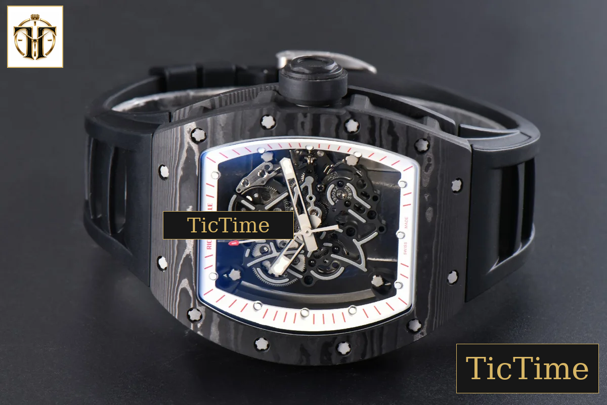 NTPT RM055 43mm ZF White/Red Bezel Black Crown Black Rubber Strap V6 RMUL2 — foto 15