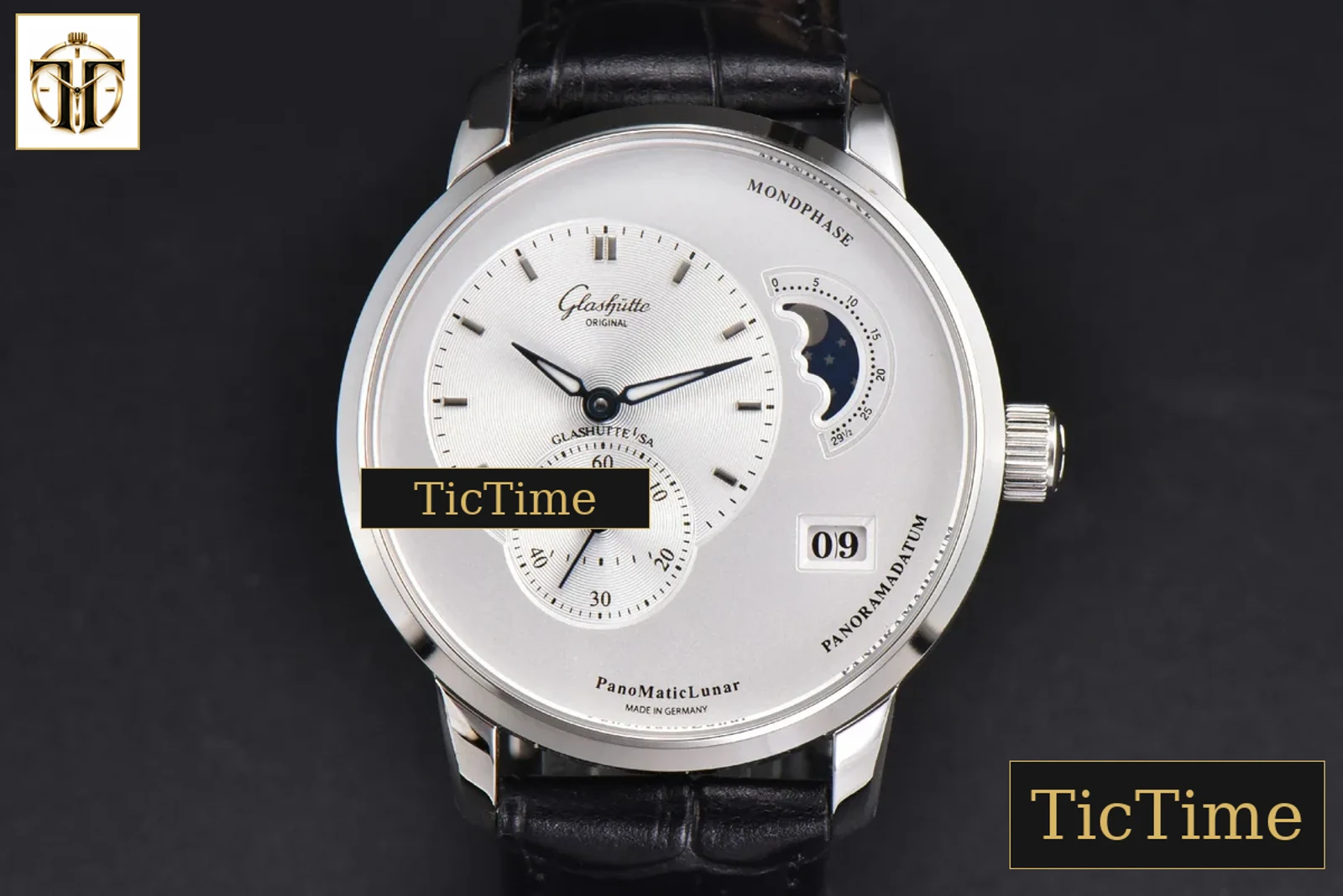 Panomatic Lunar 40mm APSF White Dial Black Leather Strap A23J — foto 2