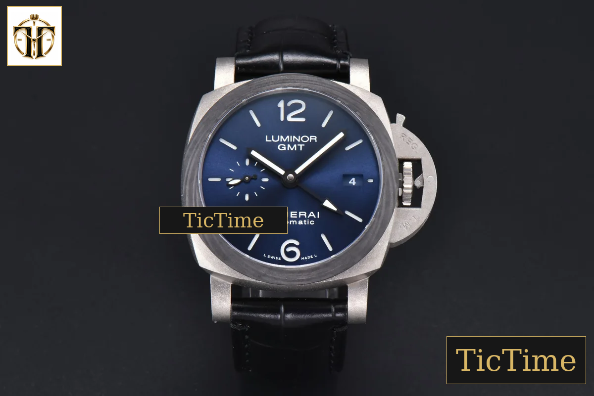 Luminor GMT PAM1279 42mm VSF Titanium Blue Dial Dark Blue Leather Strap P9011 — foto 3