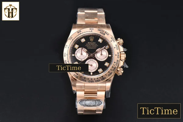 Foto frontal — Daytona 126505 40mm Clean Factory RG Black Dial RG Subdial Diamond Marker RG Bracelet SH4131