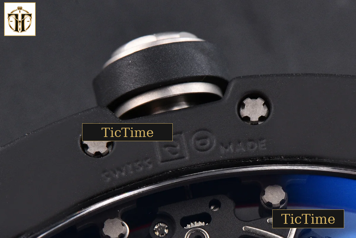 RM055 42.7mm APSF Ceramic Black Bezel Red Skeleton Dial Black Crown Red Rubber Strap RMUL2 — foto 24