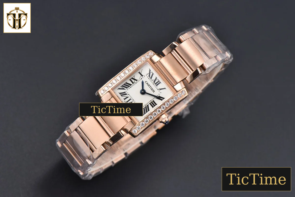 Tank Francaise Small 25.7mmx21.2mm 8848F Diamond Bezel RG Bracelet Quartz — foto 4