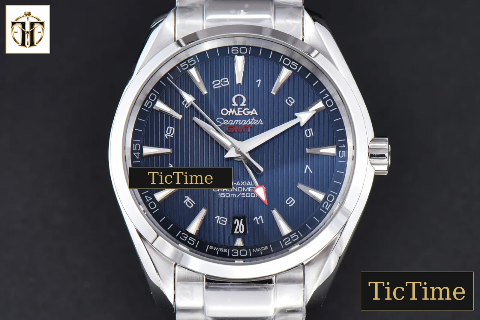 Aqua Terra 150M GMT 41.5mm VSF Blue Textured Dial SS Bracelet A8605 — foto 2