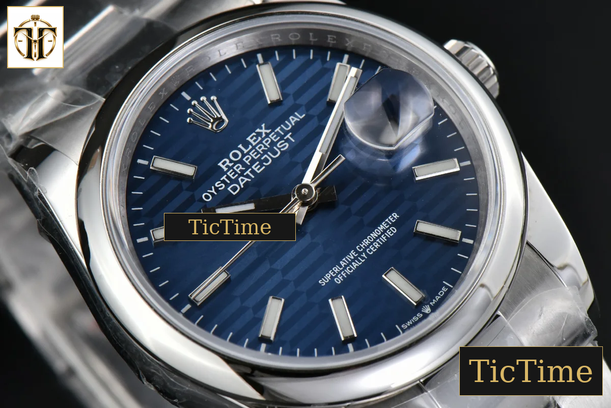 DateJust Smooth 36mm BPF Blue Motif Dial Oyster Bracelet A2824 — foto 12