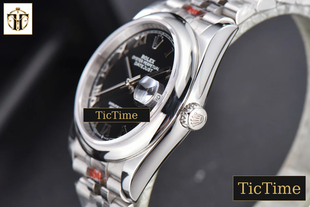 DateJust 36mm GMF SS Smooth Bezel Black Dial Roma Marker Jubilee Bracelet VR3235 — foto 11