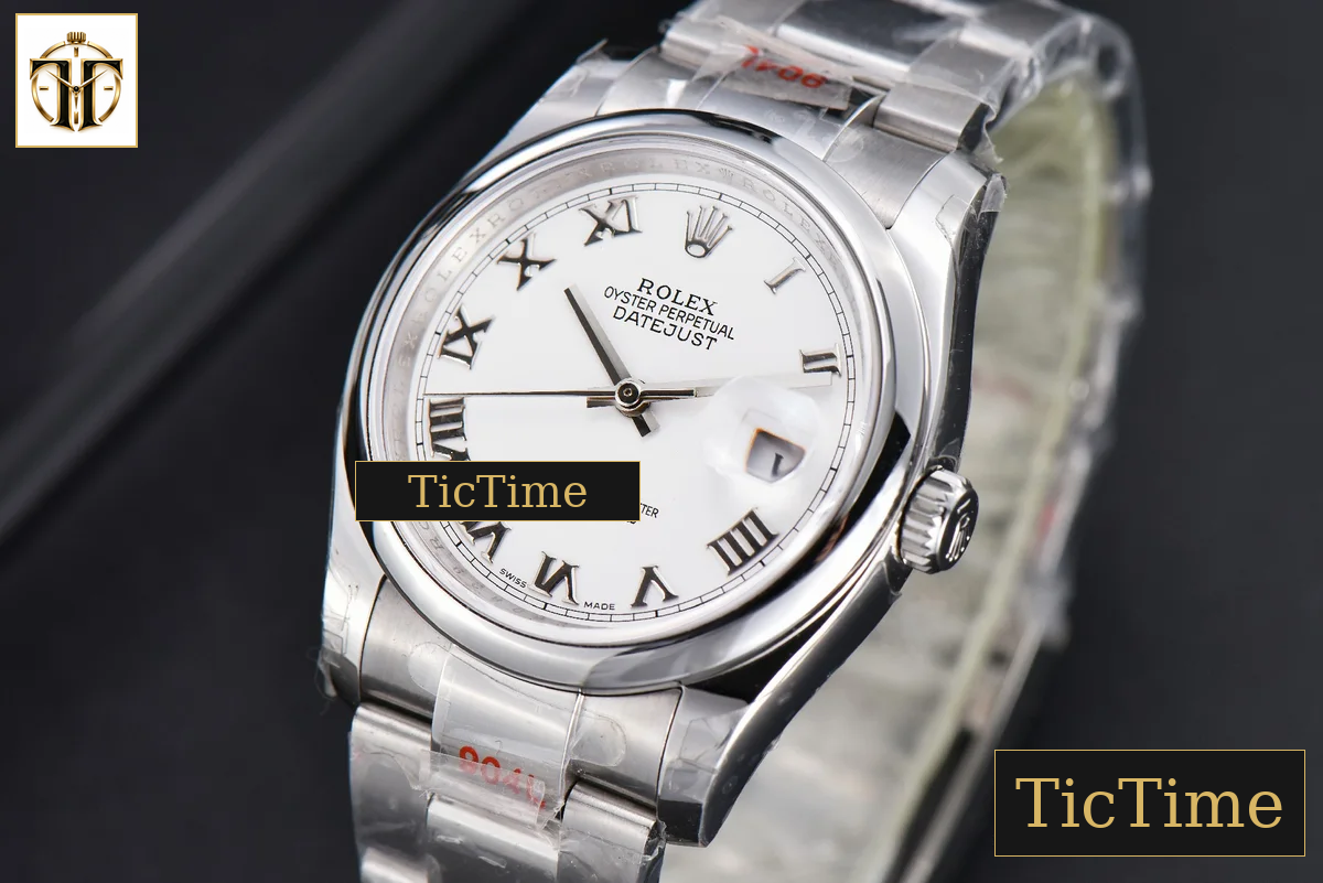 DateJust 36mm GMF SS Smooth Bezel White Dial Roma Marker Oyster Bracelet VR3235 — foto 4