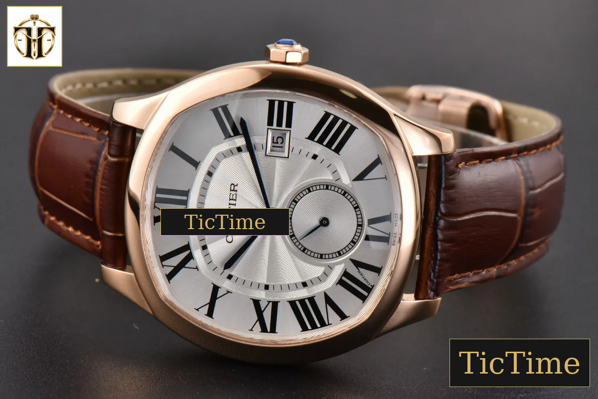 Drive De Cartier 40mm APSF RG White Dial Brown Leather Strap A23J — foto 14