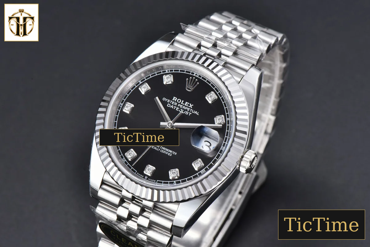 DateJust 904L 126334 41mm CF Black Dial Diamond Marker Jubilee Bracelet VR3235 — foto 5