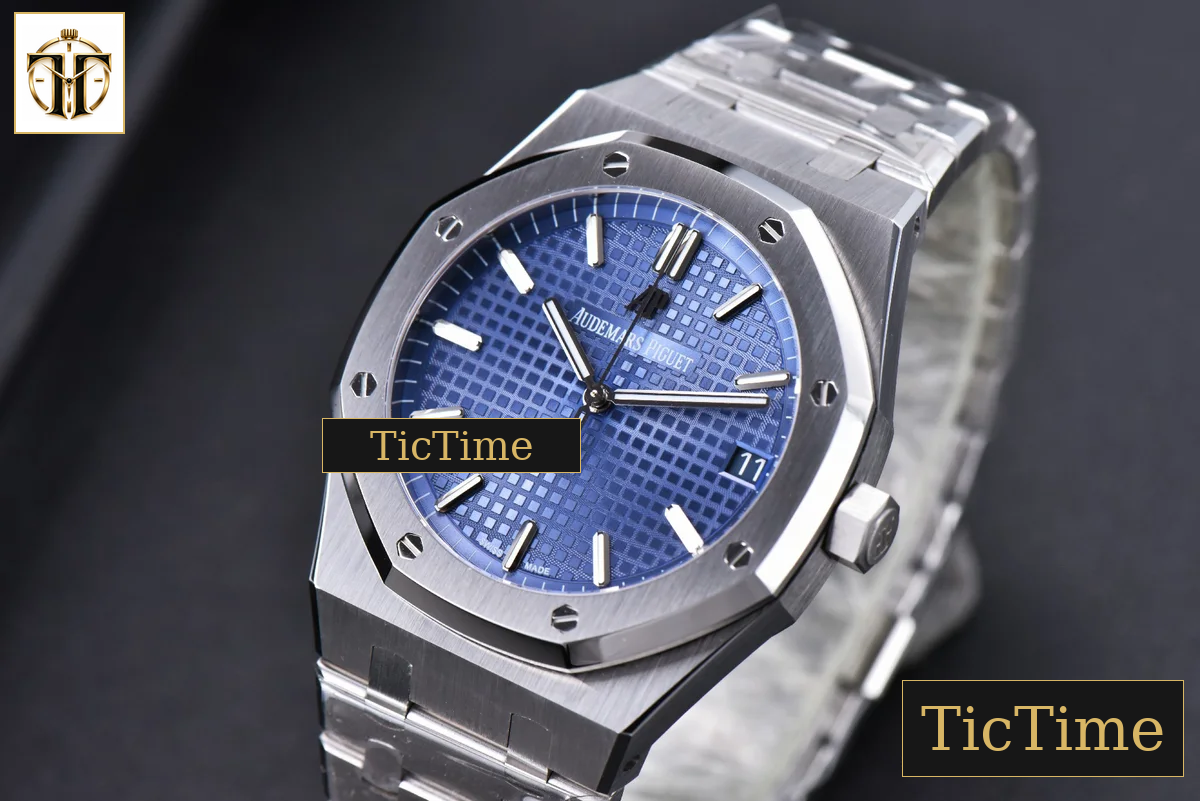Royal Oak 15500 41mm OMF Blue Textured Dial SS Bracelet V2 Miyota 9015 — foto 5