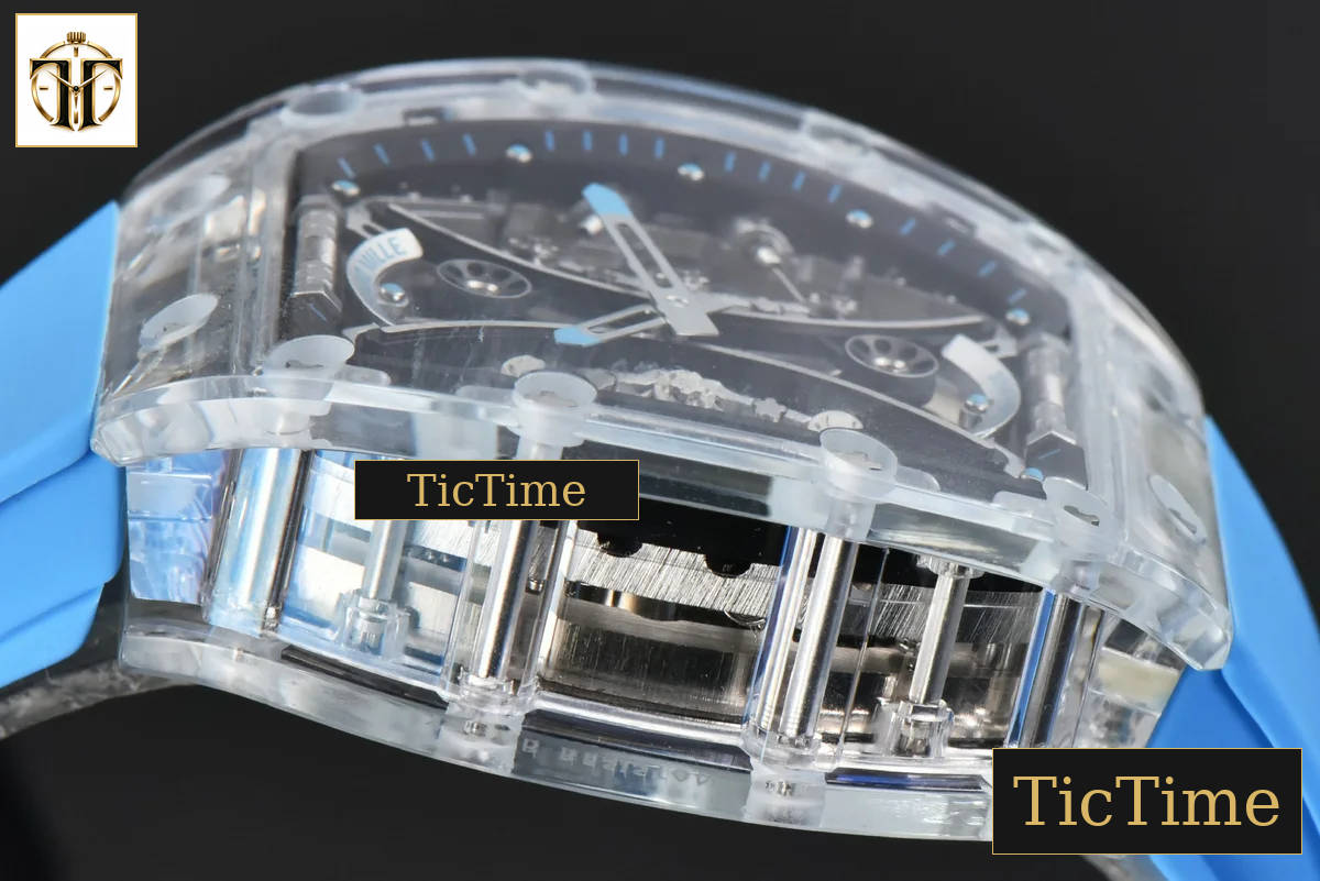 Transparent Case Tourbillon RM053-02 44.5mm JBF Ice Blue Rubber Strap — foto 10
