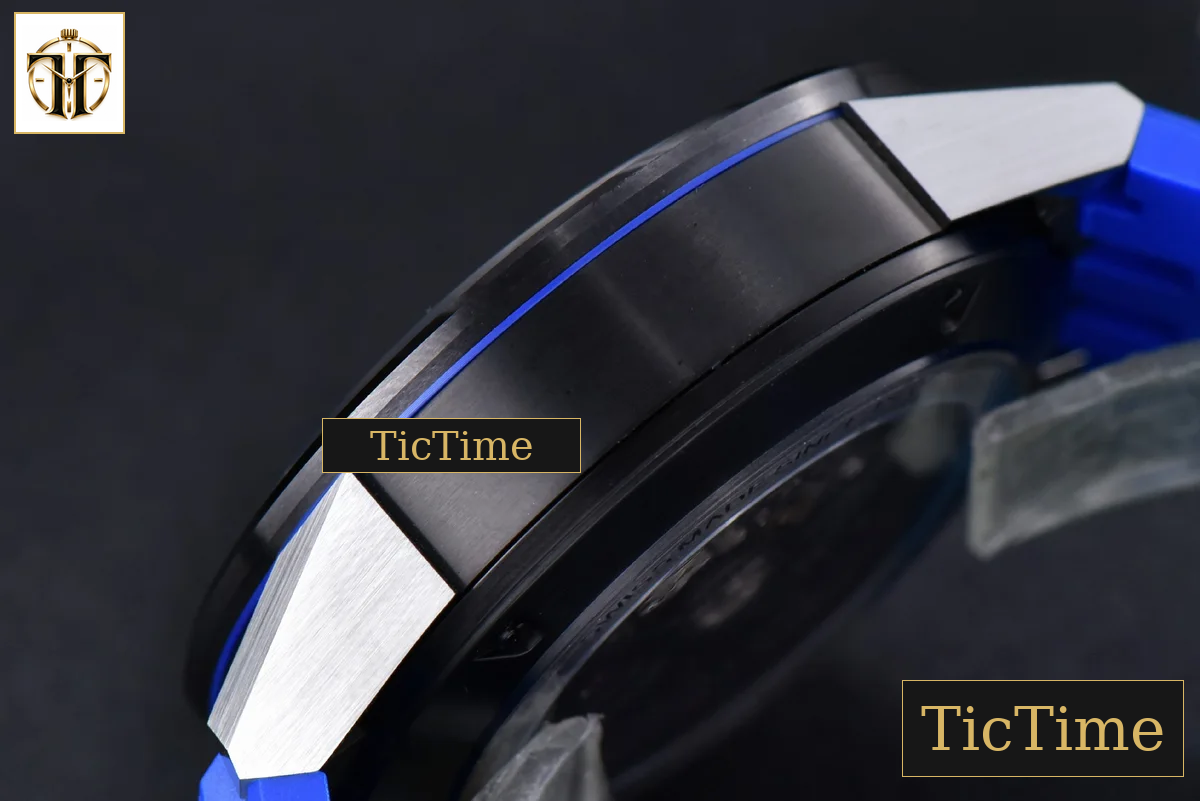 Calibre Heuer 01 Chrono 45mm XF PVD Skeleton Dial Blue Hand Blue Rubber Strap A1887 — foto 12