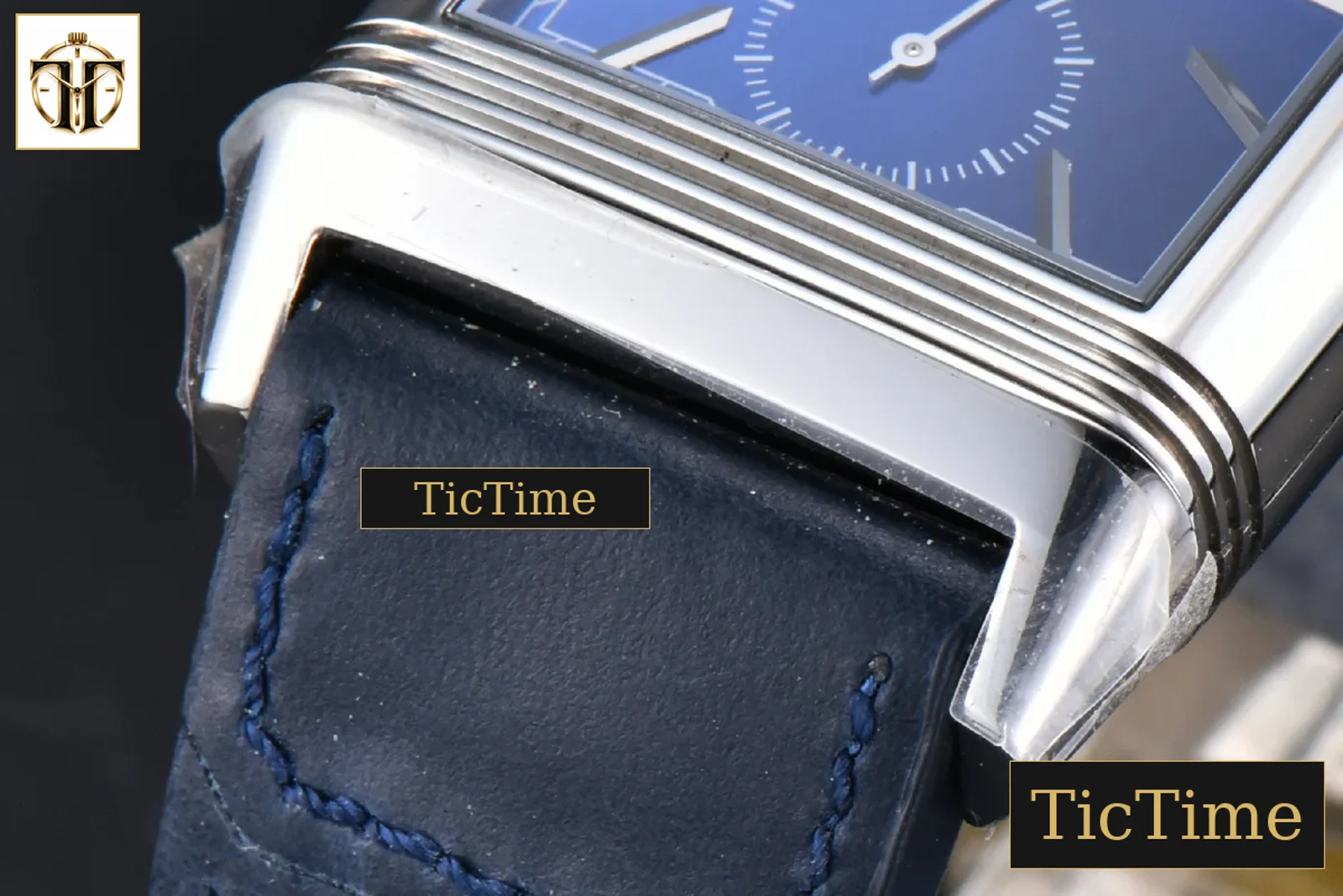 Master Reverso Tribute Small Seconds 30x47mm MGF Blue Dial Blue Leather Strap A854A — foto 9