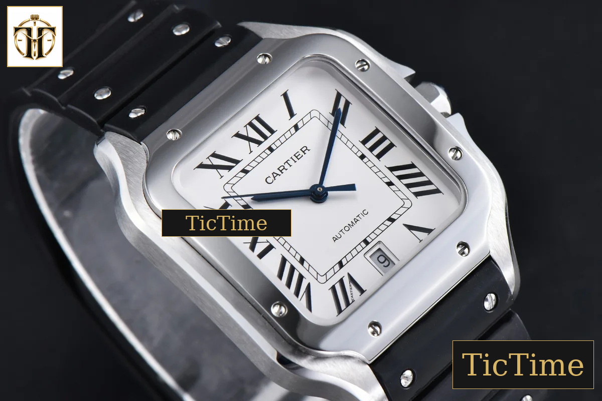 Santos de Cartier Large 40mm AF SS White Dial Black Rubber Strap Miyota 9015 — foto 10