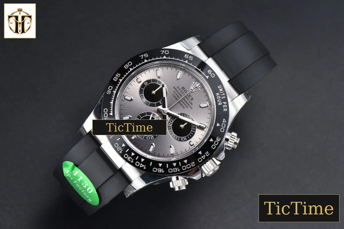 Daytona 116519 40mm APSF SS Gray Dial Ceramic Bezel Lume Marker Oysterflex Strap Tungsten Version SH4130 — foto 4