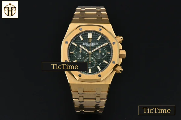 Foto frontal — Royal Oak Chrono 26331 41mm APSF YG Green Checkered Dial YG Bracelet A2385
