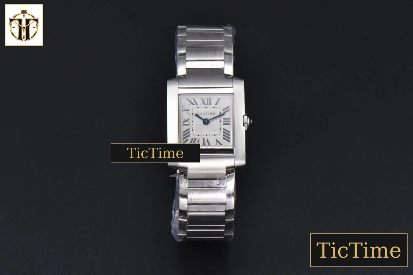 Vista frontal — Tank Francaise Small 25.7mmx 21.2mm K11F SS Bracelet Quartz