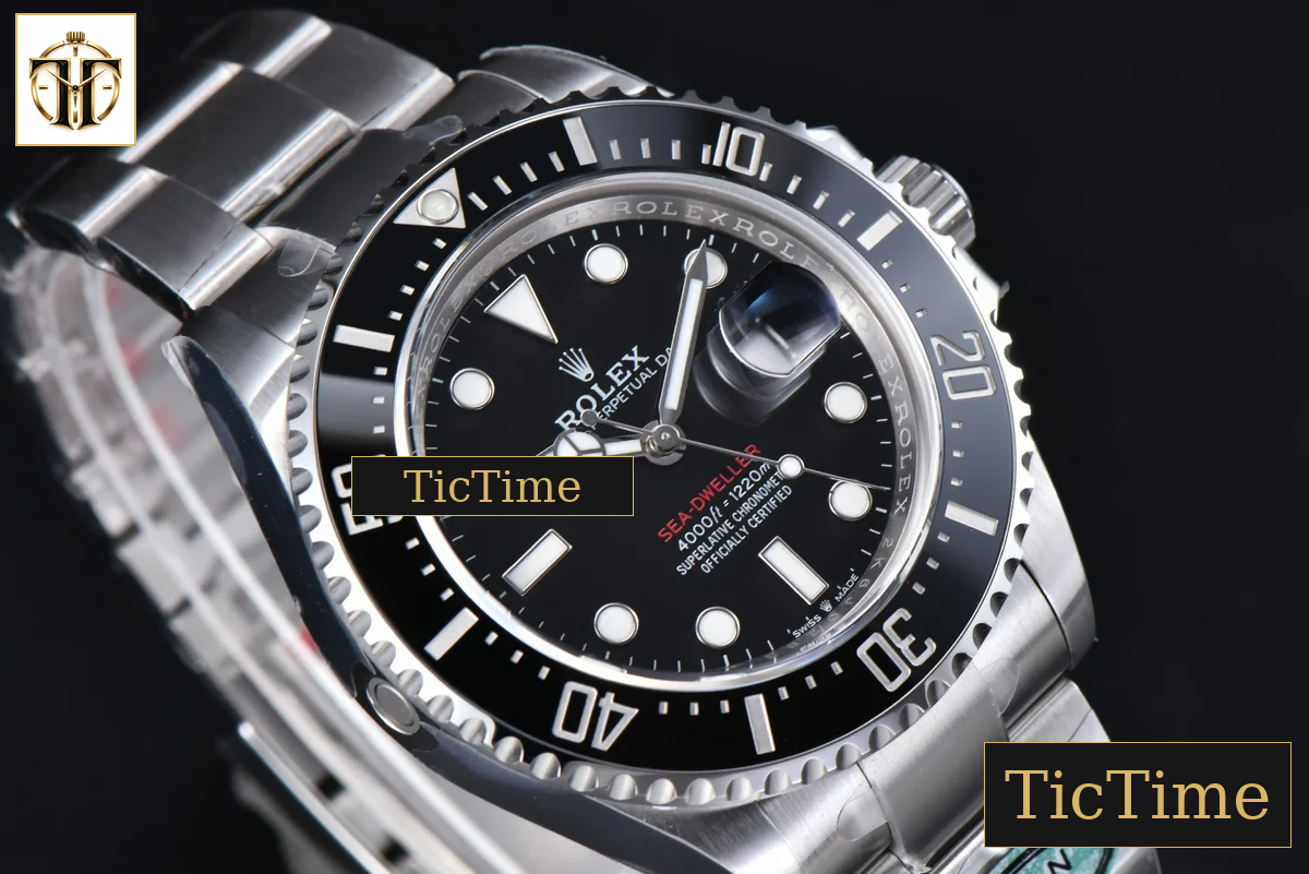 Sea-Dweller 126600 43mm Clean Factory Black Ceramic ‘Red Text’ SS Bracelet VR3235 — foto 14