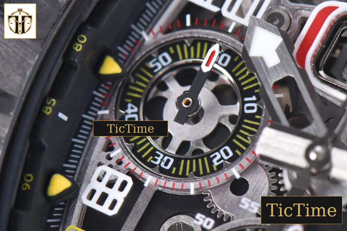 NTPT Chrono RM011 KVF Skeleton Dial Gray Rubber Strap V2 A7750 — foto 8