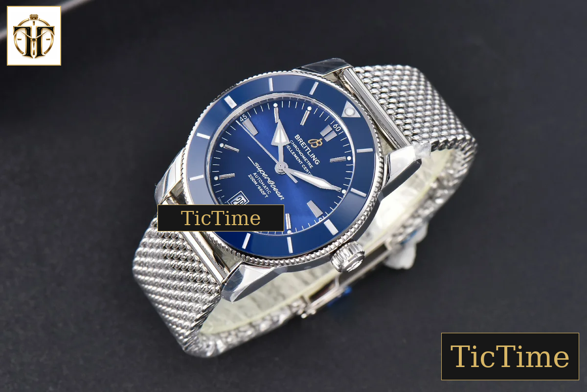 SuperOcean Heritage II 42mm GF Blue Dial Blue Bezel SS bracelet A2824 — foto 4