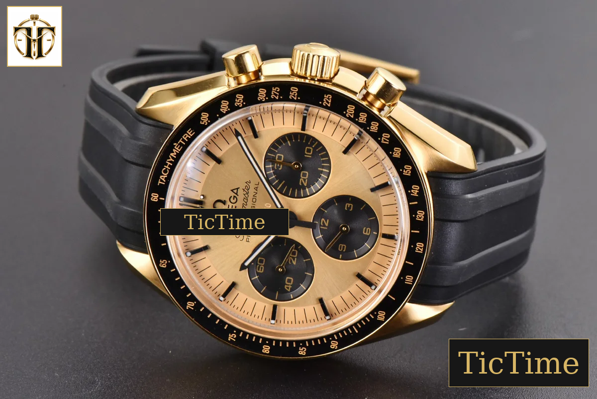 Speedmaster Moonwatch 42.5mm V6SF YG Dial Black Rubber Strap Manual Chrono — foto 13