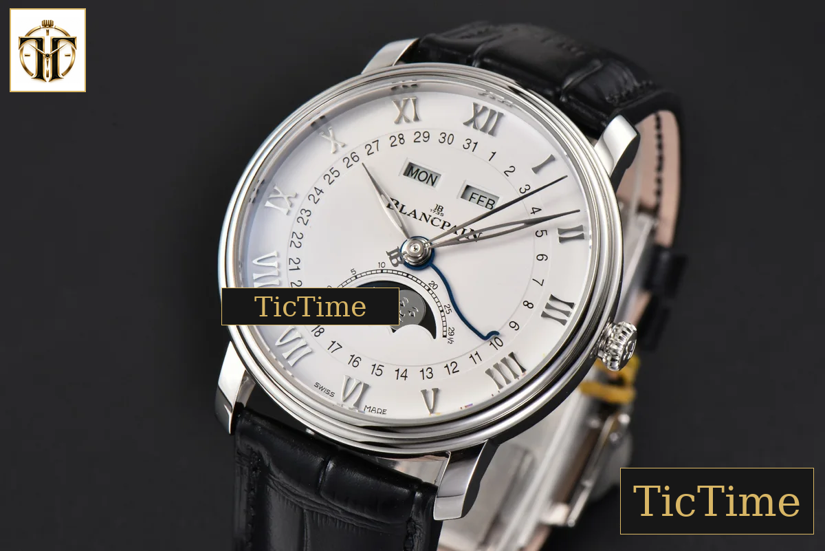 Villeret Complicated Function 6654 40mm OMF White Dial Black Leather Strap V3 A6654 — foto 4