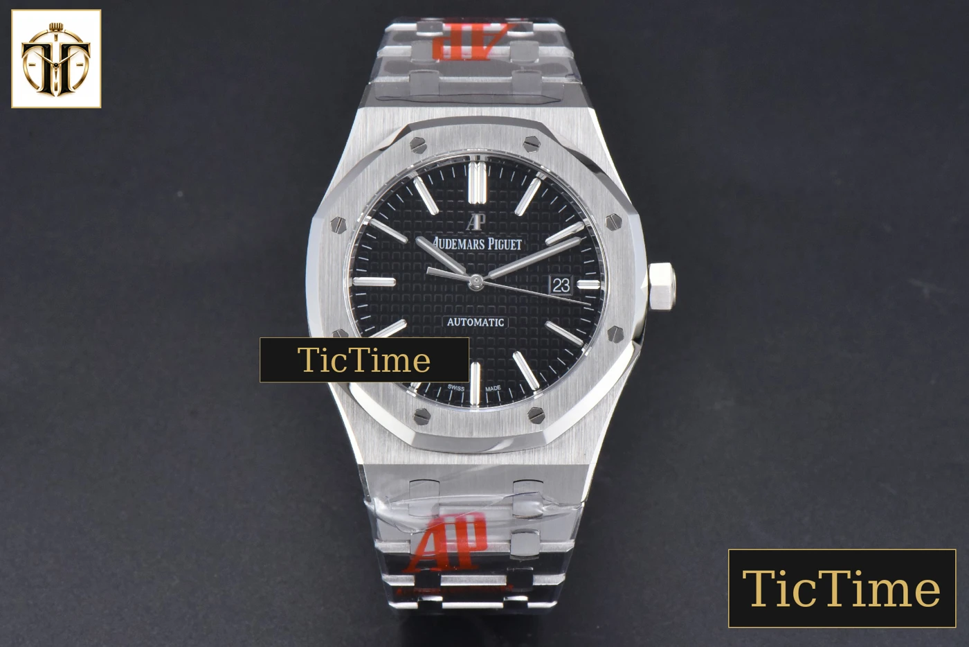 Vista frontal — Royal Oak 15400 41mm ORF Black Textured Dial SS Bracelet A3120