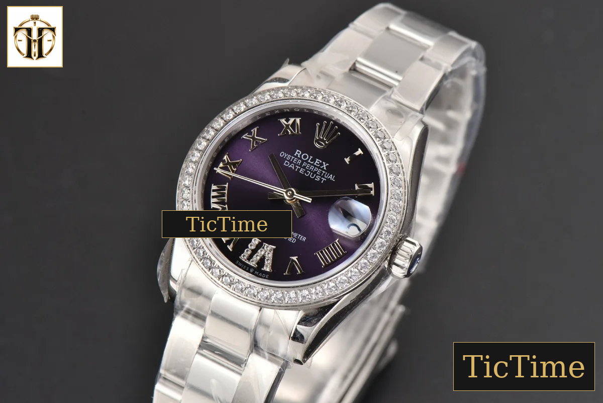 DateJust Ladies 904L 31mm WF Diamond Purple Dial Diamond Roma Marker Oyster Bracelet A2671 — foto 4